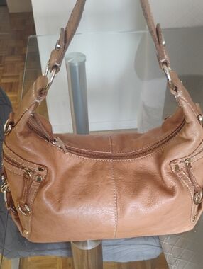 The Sak Tan Leather Hobo Shoulder Bag